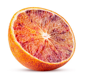 Ripe red blood orange cut in half