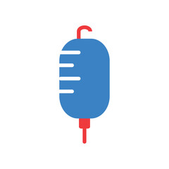 Infuse Blood Bag Flat Icon Color Design Vector Template Illustration