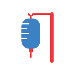 Infuse Blood Bag Flat Icon Color Design Vector Template Illustration