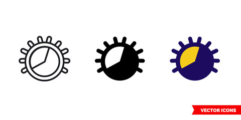 Light dimming 60 percent icon of 3 types color, black and white, outline. Isolated vector sign symbol.