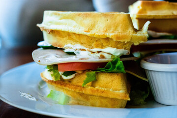 sandwich with ham and cheese