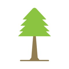 Fototapeta premium Tree Flat Icon Color Design Vector Template Illustration