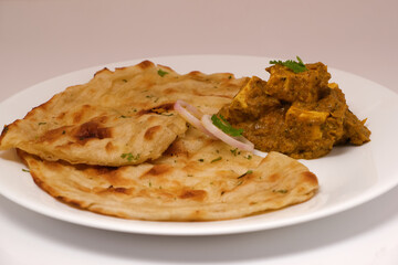Indian Food or Indian Curry and bread
