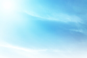 Obraz premium Blue sky with white cloud. The summer heaven is colorful clearing day Good weather and beautiful nature in the morning.