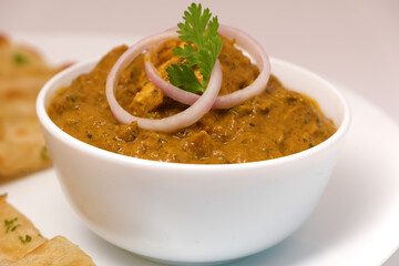 Indian Food or Indian Curry and bread