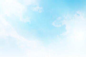 Blue sky with white cloud. The summer heaven is colorful clearing day Good weather and beautiful nature in the morning.