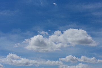 Naklejka na ściany i meble Beautiful blue sky and clouds with copy space