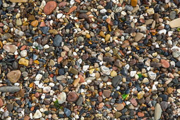 Kieselsteine am Strand / Hintergrundbild