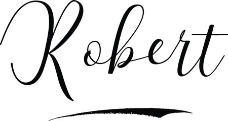 Robert-Male Name Cursive Calligraphy on White Background