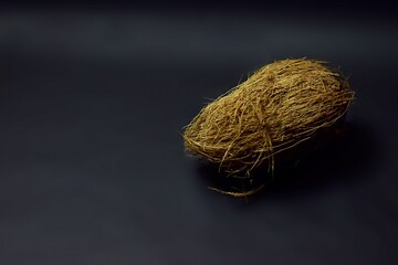Coconut on black background right alignment
