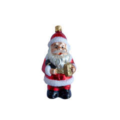 Christmas toy Santa Claus on white backgroundюNew Year's decor. For cards, posters, stickers and professional design