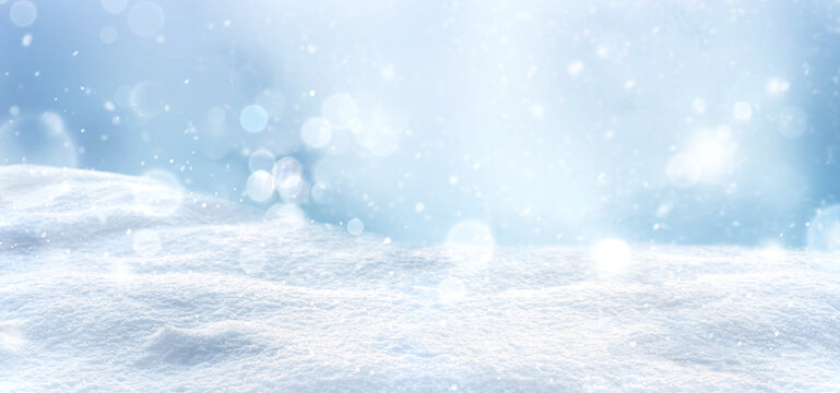 Christmas snow background with snow drifts.