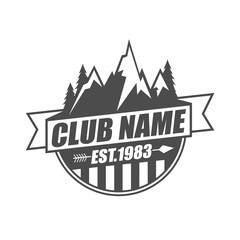 Vector logo, badge, symbol, icon template design with Adventure Theme  © Vable