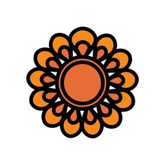 Flower Flat Icon Color Design Vector Template Illustration