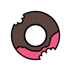 Doughnut Flat Icon Color Design Vector Template Illustration