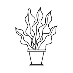 growth plant in ceramic pot line style icon