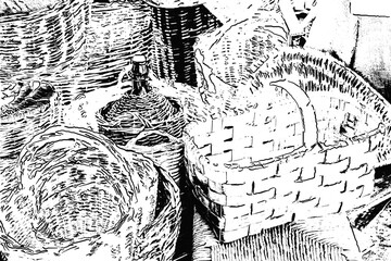 graphic illustration of some handcrafted baskets