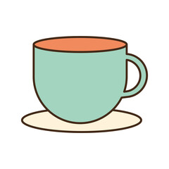 tea cup line and fill style icon vector design