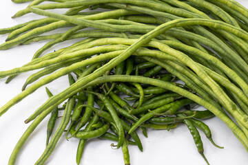 Chilli peppers with long bean cowpea