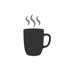 Mug of hot drink flat icon. Isolated vector.