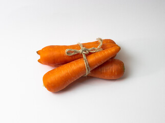 Fresh organic carrot bundle on isolate background