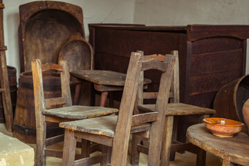 old wooden chairs in the house