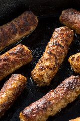 Greasy Cooked Pork Breakfast Sausage