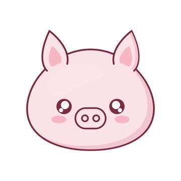 Kawaii pig animal cartoon vector design