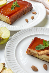 Homemade Pudding of fresh and healthy apples