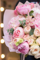 Flower composition. Macro photo. Wedding decor. A Beautiful bouquet of fresh flowers.