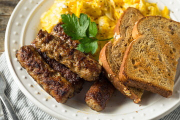 Greasy Cooked Pork Breakfast Sausage