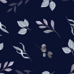  Seamless pattern beautiful  leaves design premium  Vector