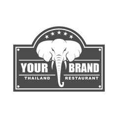 Vector logo, badge, symbol, icon template design with Elephant Theme
