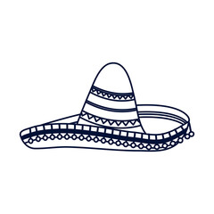 traditional mexican mariachi hat line style icon