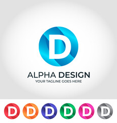Obraz premium D Alphabet Creative Logo Design Concept