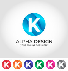 K Alphabet Creative Logo Design Concept