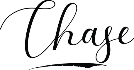  Chase -Male Name Cursive Calligraphy on White Background