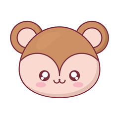 Kawaii monkey animal cartoon vector design
