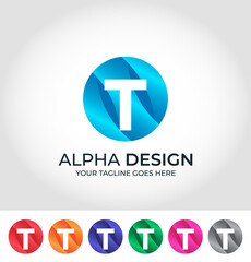 Fototapeta premium T Alphabet Creative Logo Design Concept