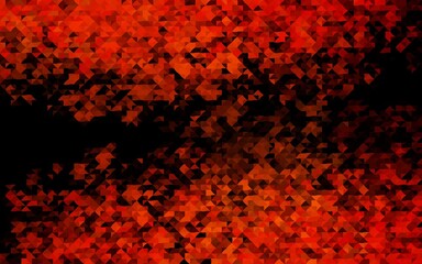 Dark Orange vector background with triangles.