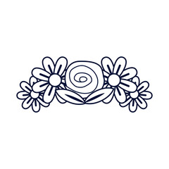 beautiful flowers decoration garden line style icon