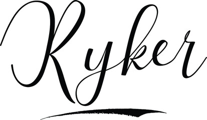 Ryker -Male Name Cursive Calligraphy on White Background