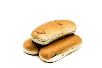 Hot dog buns isolated on white background
