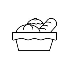 bread basket icon element of bakery icon for mobile concept and web apps. Thin line bread basket icon can be used for web and mobile. Premium icon on white background