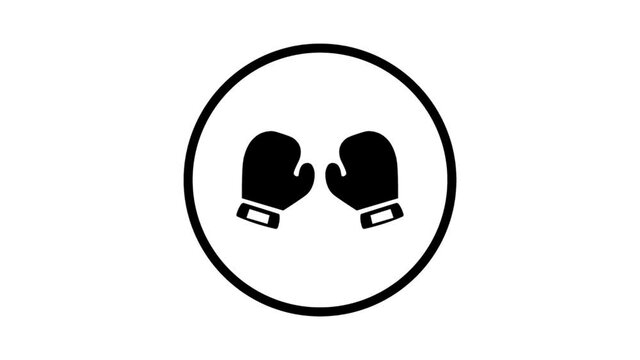 boxing gloves vector solid icon  animated motion design