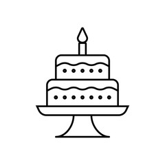 cake icon element of bakery icon for mobile concept and web apps. Thin line cake icon can be used for web and mobile. Premium icon on white background