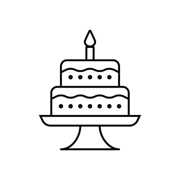 cake icon element of bakery icon for mobile concept and web apps. Thin line cake icon can be used for web and mobile. Premium icon on white background