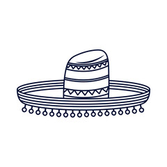 traditional mexican hat line style icon