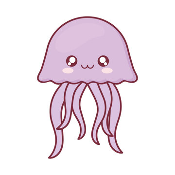 Kawaii jellyfish animal cartoon vector design
