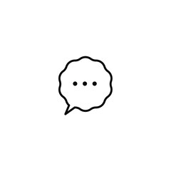 Chat box with dots outline and thin line icon isolated on white background EPS Vector